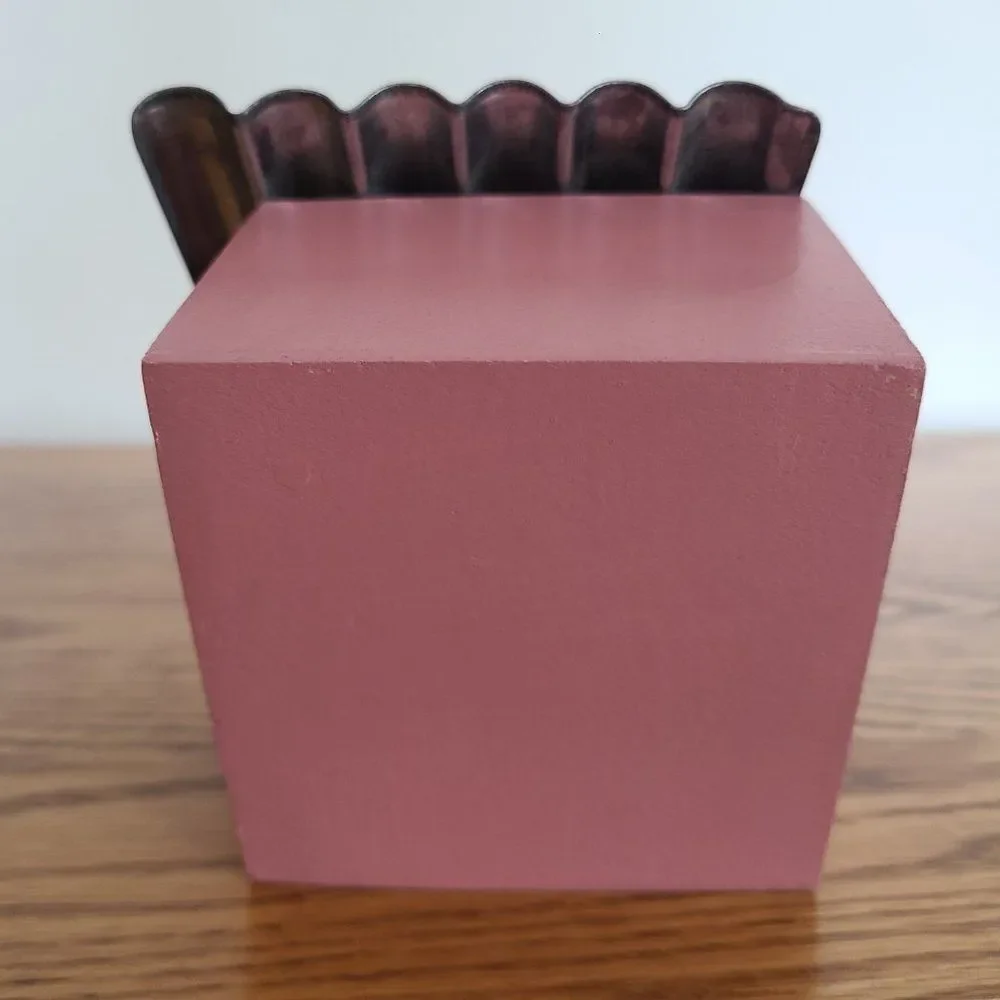 Vintage Handmade Corrugated Metal Roof And Wooden Birdhouse Mauve Tabletop Decor